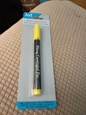 Jot Money Counterfeit Pen - Black Body with Yellow Cap